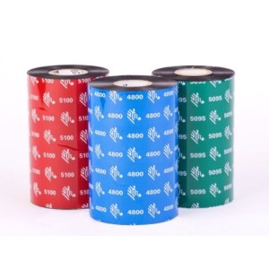 Zebra Resin 4800 131mmx450m black thermal transfer ribbon...