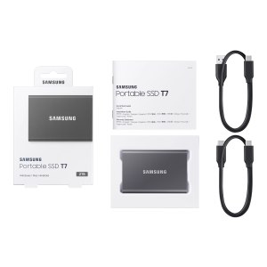 Samsung Portable SSD T7 - 2000 GB - USB tipo-C - 3.2 Gen 2 (3.1 Gen 2) - 1050 MB/s - Protezione della password - Grigio