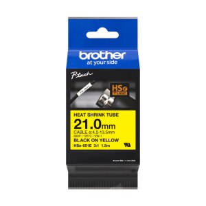 Brother HSE-651E - Schwarz auf Gelb - Rolle (2,1 cm x 1,5 m)