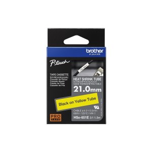 Brother HSE-651E - Schwarz auf Gelb - Rolle (2,1 cm x 1,5 m)