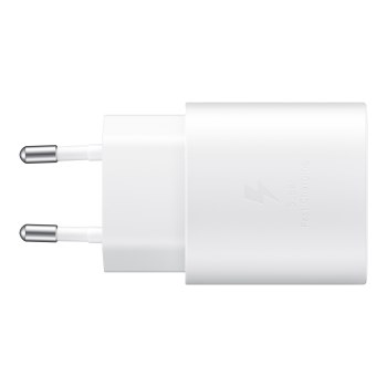 Samsung EP-TA800 - Netzteil - 25 Watt - 3 A - SFC (24 pin USB-C) - weiß - für Galaxy A20, A50, A70, A8s, M30, M40, Note10, S20, S20 5G, S20+ 5G, Z Flip, Z Flip 5G