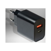 Inter-Tech PD-2120 - Netzteil - klein - 20 Watt - 3 A - PD, Quick Charge 3.0 - 2 Ausgabeanschlussstellen (USB Typ A, 24 pin USB-C)