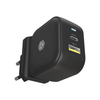 ICY BOX IB-PS106-PD - Alimentatore - 38 Watt - 3 A - PD 3.0, Quick Charge 3.0 - 2 porte di uscita (USB, USB-C a 24 pin)