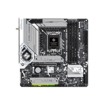 ASRock B760M Steel Legend WiFi - Motherboard - micro ATX - LGA1700-Sockel - B760 Chipsatz - USB-C 3.2 Gen2, USB 3.2 Gen 2, USB 3.2 Gen 1 - 2.5 Gigabit LAN, Wi-Fi 6E, Bluetooth - Onboard-Grafik (CPU erforderlich)