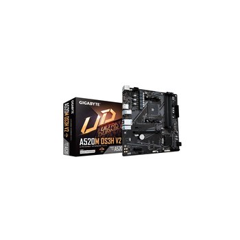 Gigabyte A520M DS3H V2 Motherboard - Supports AMD Ryzen 5000 Series AM4 CPUs - up to 4733 MHz DDR4 (OC) - PCIe 3.0 x16 - GbE LAN - USB 3.2 Gen 1 - AMD - Socket AM4 - AMD Ryzen 3000 Series - AMD Ryzen Threadripper 3000 Series - AMD Ryzen Threadripper PRO