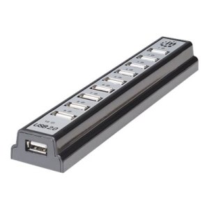 Manhattan USB-A 10-Port Desktop Hub, 10x USB-A Ports, 480...