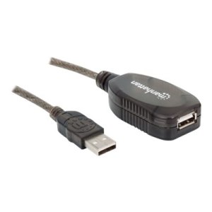 Manhattan USB-A to USB-A Extension Cable, 10m, Male to Female, Active, 480 Mbps (USB 2.0)