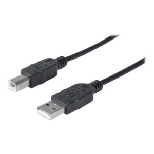 Manhattan USB-A to USB-B Cable, 1.8m, Male to Male, Black, 480 Mbps (USB 2.0)