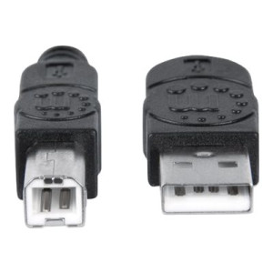 Manhattan USB-A to USB-B Cable, 1.8m, Male to Male, Black, 480 Mbps (USB 2.0)