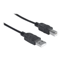 Manhattan USB-A to USB-B Cable, 1.8m, Male to Male, Black, 480 Mbps (USB 2.0)