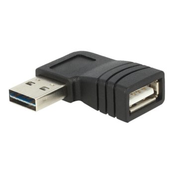 Delock Adapter EASY-USB 2.0-A male > USB 2.0-A female angled left / right - Gender Changer USB - USB (W)