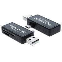 Delock Micro USB OTG Card Reader + USB A maschio - Lettore di schede (MMC, SD, microSD, SDHC, microSDHC, SDXC, microSDXC)