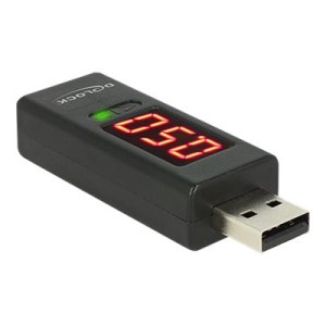 DeLOCK - Tester di tensione e corrente USB - Nero