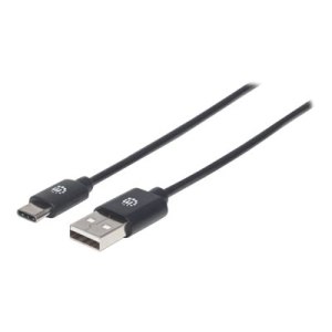 Manhattan USB-C to USB-A Cable, 1m, Male to Male, Black,...