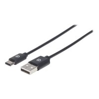 Manhattan USB-C to USB-A Cable, 1m, Male to Male, Black, 480 Mbps (USB 2.0)