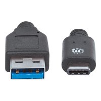 Manhattan USB-C to USB-A Cable, 1m, Male to Male, 10 Gbps (USB 3.2 Gen2 aka USB 3.1)