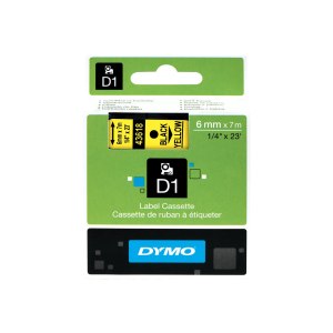 Dymo D1 - autoadesivo - nero su giallo - rotolo (0,6 cm x...