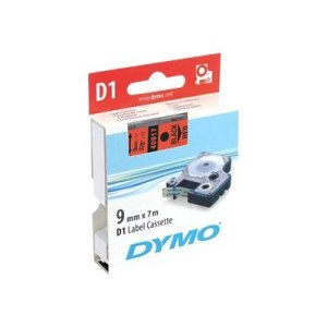 Dymo D1 - Selbstklebend - schwarz auf rot - Rolle (0,9 cm...