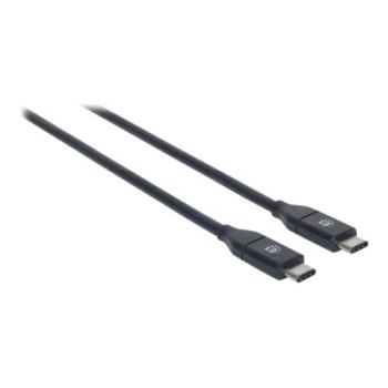 Manhattan USB-C to USB-C Cable, 1m, Male to Male, Black, 10 Gbps (USB 3.2 Gen2 aka USB 3.1)