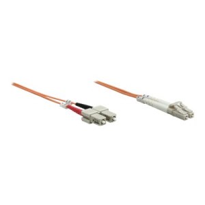 Intellinet Fiber Optic Patch Cable, OM2, LC/SC, 2m, Orange, Duplex, Multimode, 50/125 µm, LSZH, Fibre, Lifetime Warranty, Polybag - Patch-Kabel - SC multi-mode (M)