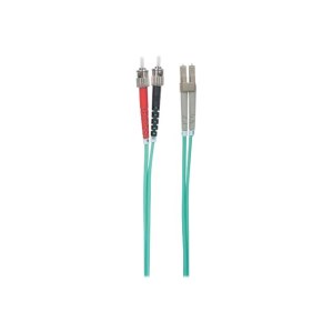 Intellinet Fibre Optic Patch Cable, OM3, ST/LC, 3m, Aqua,...