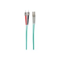 Intellinet Cavo patch in fibra ottica, OM3, ST/LC, 3 m, Aqua, duplex, multimodale, 50/125 µm, LSZH, fibra, garanzia a vita, sacchetto di plastica - Cavo patch - ST multimodale (M)