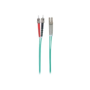 Intellinet Fibre Optic Patch Cable, OM3, ST/LC, 10m, Aqua, Duplex, Multimode, 50/125 Âµm, LSZH, Fiber, Lifetime Warranty, Polybag - Patch-Kabel - LC Multi-Mode (M)