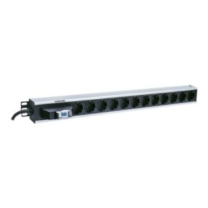 Intellinet Vertical Rackmount 12-Way Power Strip - German Type, With Single Air Switch, No Surge Protection - Stromverteilungseinheit (Rack - einbaufähig) - Ausgangsanschlüsse: 12 - 1.5U - 48.3 cm (19")