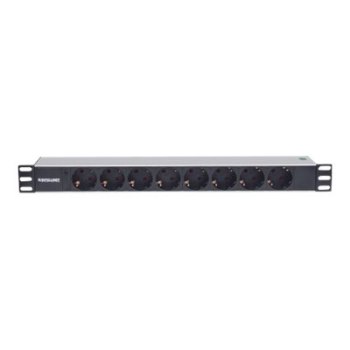 Intellinet 19" 8-fold power strip, protective contact, power LED, without surge protection, 1.8 m power cable, 1 U - power strip (rack-mountable) - AC 250 V - input, input CEE 7/4 - output connections: 8 (CEE 7/3) - 1,5U - 48,3 cm (