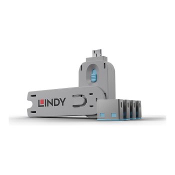 Lindy USB Port Blocker - Blocco porte USB - Blu (confezione da 4)