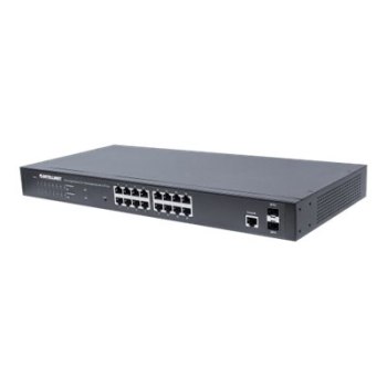 Intellinet 16-Port Gigabit Ethernet PoE+ Web-Managed Switch mit 2 SFP-Ports, IEEE 802.3at/af Power over Ethernet (PoE+/PoE)-