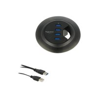 Delock In-Desk Hub - Hub - 4 x SuperSpeed USB 3.0