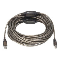 Manhattan USB-A to USB-B Cable, 15m, Male to Male, Active, Black, 480 Mbps (USB 2.0)