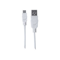 Manhattan USB-A to Micro-USB Cable, 1m, Male to Male, White, 480 Mbps (USB 2.0)