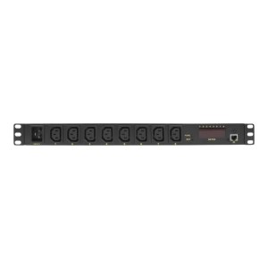 LogiLink IP PDU Control Unit - Stromverteilungseinheit (Rack - einbaufähig) - Wechselstrom 110-240 V - Ethernet - Eingabe, Eingang IEC 60320 C20 - Ausgangsanschlüsse: 8 (8x IEC 60320 C13) - 1U - Schwarz