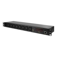 LogiLink IP PDU Control Unit - Stromverteilungseinheit (Rack - einbaufähig) - Wechselstrom 110-240 V - Ethernet - Eingabe, Eingang IEC 60320 C20 - Ausgangsanschlüsse: 8 (8x IEC 60320 C13) - 1U - Schwarz