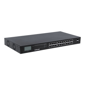 Intellinet 24-Port Gigabit Ethernet PoE+ Switch with 2 SFP Ports, LCD Display, IEEE 802.3at/af Power over Ethernet (PoE+/PoE)