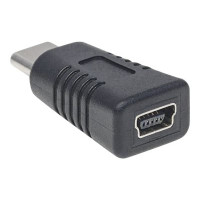 Manhattan USB-C to Mini-USB Adapter, Male to Female, 5 Gbps (USB 3.2 Gen1 aka USB 3.0)