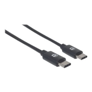 Manhattan USB-C to USB-C Cable, 50cm, Male to Male, Black, 480 Mbps (USB 2.0)