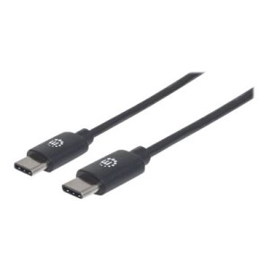 Manhattan USB-C to USB-C Cable, 50cm, Male to Male, Black, 480 Mbps (USB 2.0)