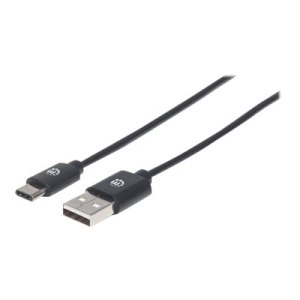 Manhattan USB-C to USB-A Cable, 50cm, Male to Male, Black, 480 Mbps (USB 2.0)