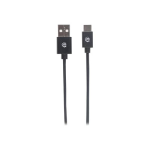 Manhattan USB-C to USB-A Cable, 50cm, Male to Male, Black, 480 Mbps (USB 2.0)