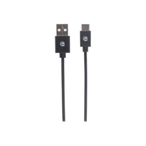 Manhattan USB-C to USB-A Cable, 2m, Male to Male, Black,...