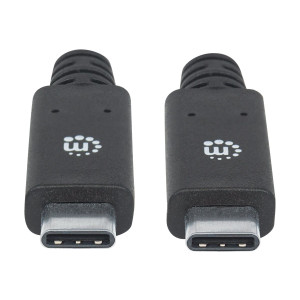 Manhattan USB-C to USB-C Cable, 2m, Male to Male, Black, 5 Gbps (USB 3.2 Gen1 aka USB 3.0)