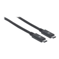 Manhattan USB-C to USB-C Cable, 2m, Male to Male, Black, 5 Gbps (USB 3.2 Gen1 aka USB 3.0)