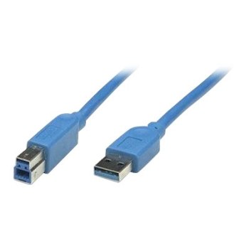 TECHly - USB-Kabel - USB Typ A (M) zu USB Type B (M) - USB 3.0 - 300 V - 50 cm - geformt - Blau