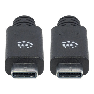 Manhattan USB-C to USB-C Cable, 1m, Male to Male, Black, 10 Gbps (USB 3.2 Gen2 aka USB 3.1)