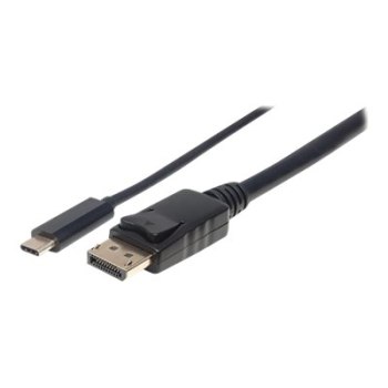 Manhattan USB-C to DisplayPort Cable, 4K@60Hz, 1m, Male to Male, Black, Three Year Warranty, Polybag - Cavo adattatore - USB-C a 24 pin (M)