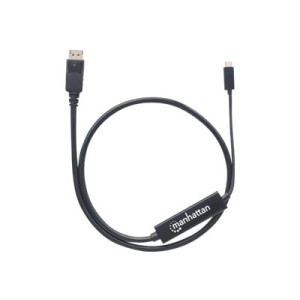 Manhattan USB-C to DisplayPort Cable, 4K@60Hz, 1m, Male to Male, Black, Three Year Warranty, Polybag - Adapterkabel - 24 pin USB-C (M)