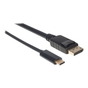 Manhattan USB-C to DisplayPort Cable, 4K@60Hz, 1m, Male to Male, Black, Three Year Warranty, Polybag - Cavo adattatore - USB-C a 24 pin (M)